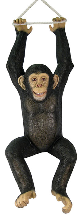Resin Hanging Chimpanzee - Click Image to Close
